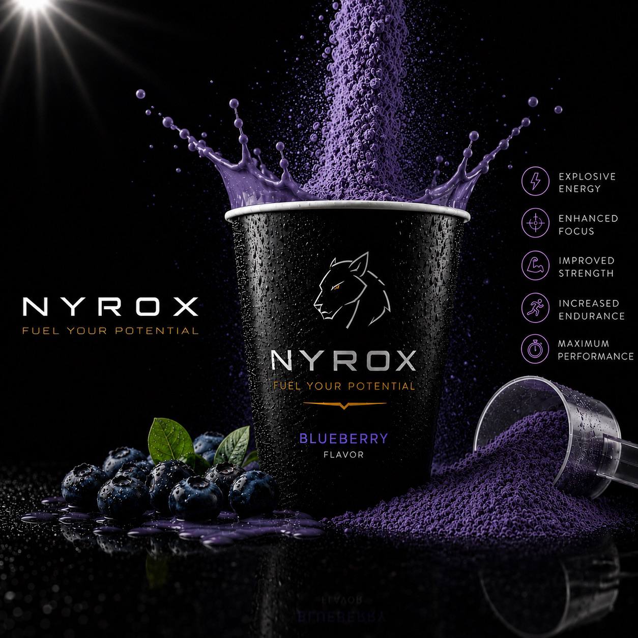 NYROX Pre-Workout Mirtillo Blu